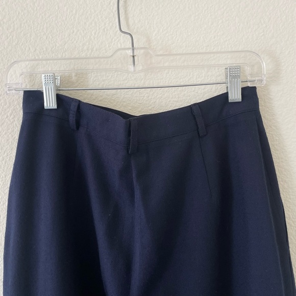 Vintage Doncaster Wool Trousers/Slacks Navy Blue High Waisted Pleated Size 10 - Picture 7 of 13